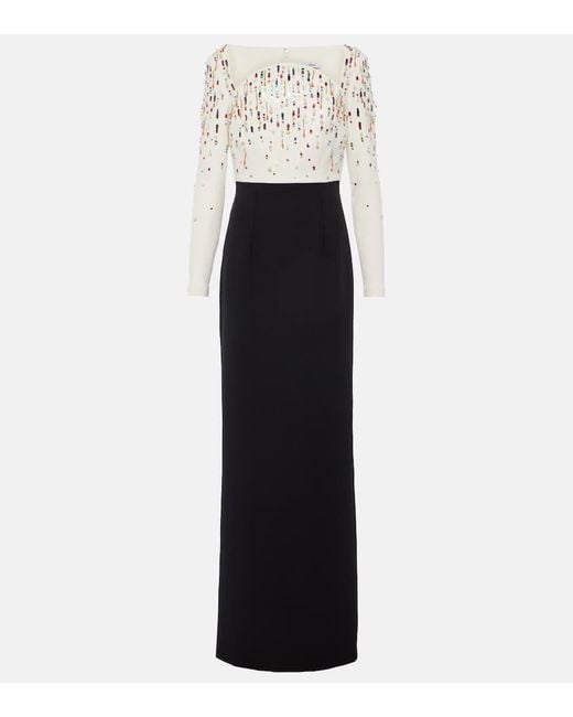 Safiyaa Black Bestickte Robe Racha