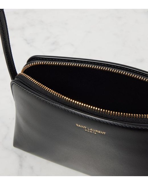 Saint Laurent Black Sac De Jour Leather Pouch