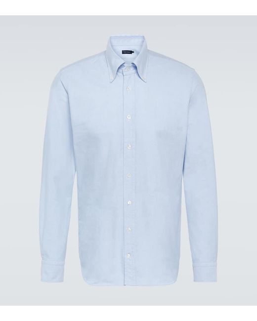 Camisa oxford de algodon Thom Sweeney de hombre de color Blue