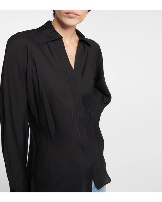 Vince Black Bluse Aus Seiden-Georgette