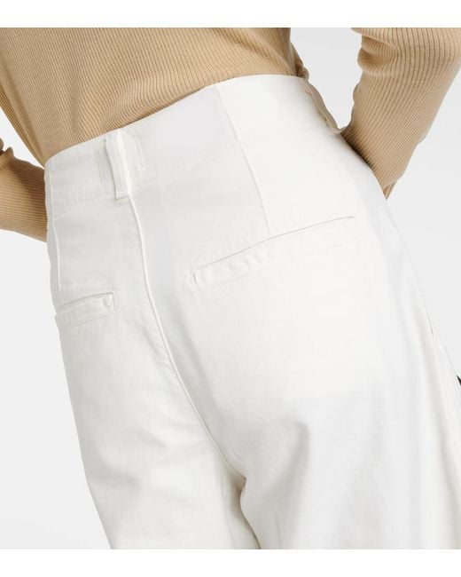 Citizens of Humanity White Payton High-Rise Twill Wide-Leg Pants
