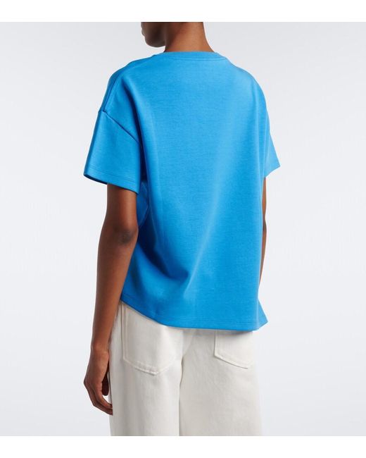 Loewe Blue Asymmetric Cotton-Blend T-Shirt
