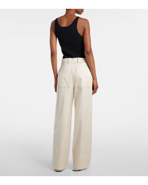 Totême Natural High-Rise Wide-Leg Pants