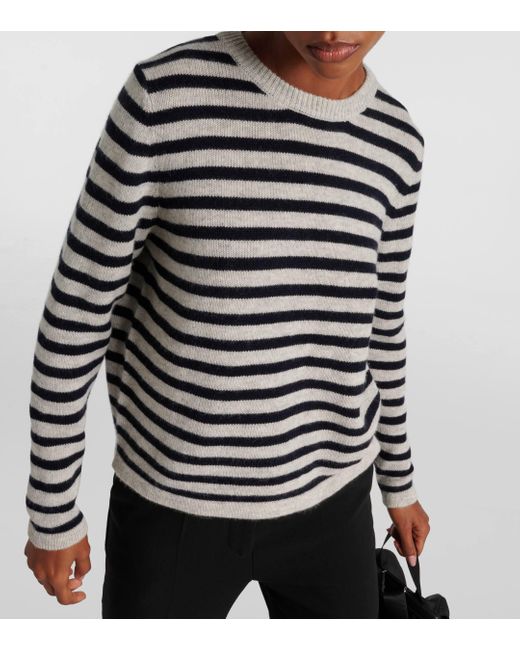 Jardin Des Orangers White Striped Wool And Cashmere Sweater