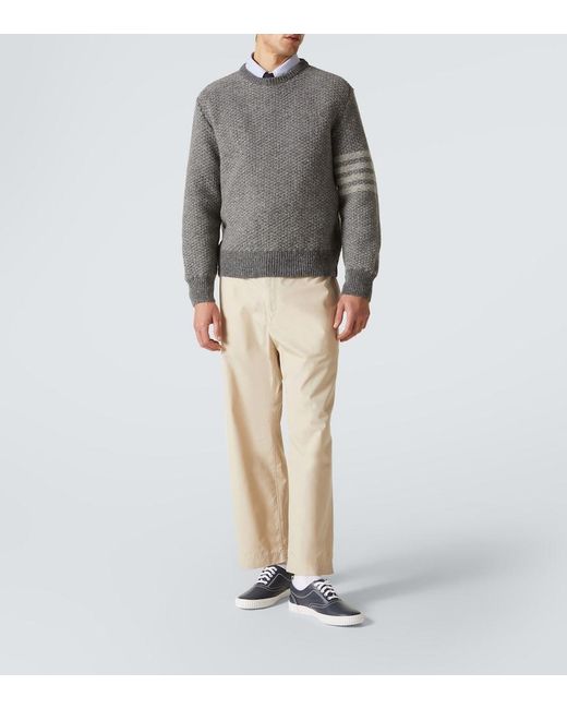 Thom Browne Blue Heritage Leather Sneakers for men