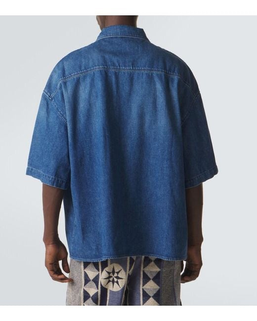 Loewe Blue Paula's Ibiza Denim Bowling Shirt for men