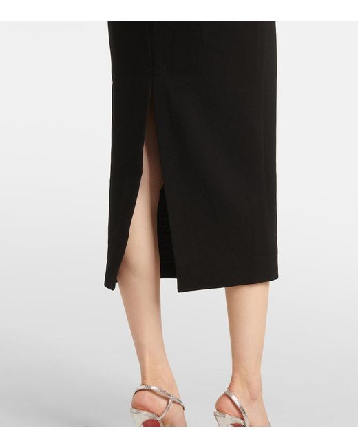 Roland Mouret Black Wool Crepe Midi Dress