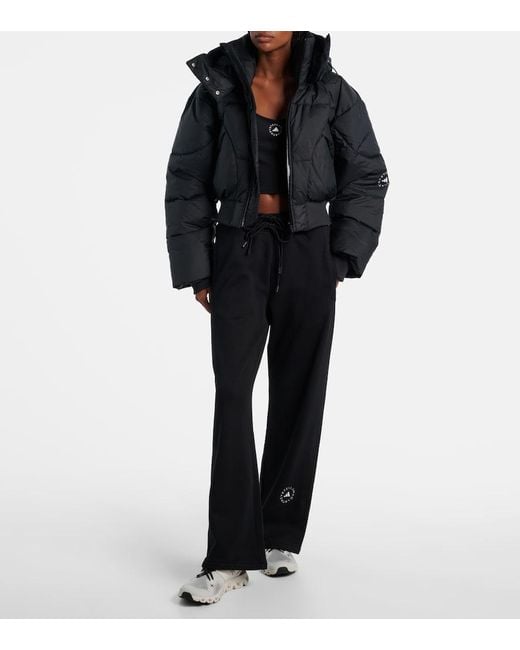 Adidas By Stella McCartney Black Cropped Puffer Jacket