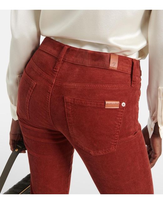 7 For All Mankind Red Mid-Rise Bootcut Jeans
