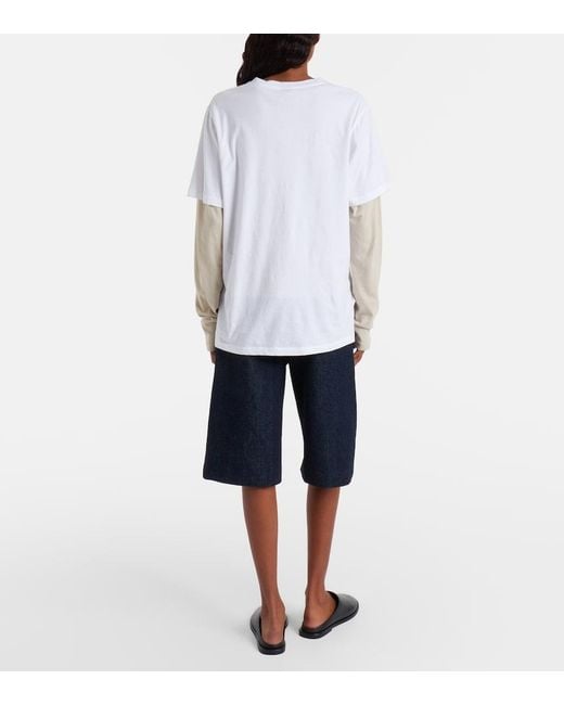 FRAME Blue Tailored Low-Rise Denim Wide-Leg Shorts