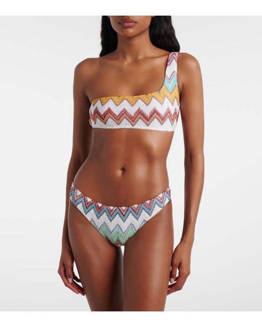 Missoni White Zigzag Lame Bikini