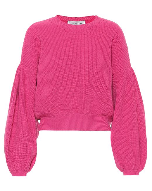 Valentino Pink Cashmere And Wool Sweater