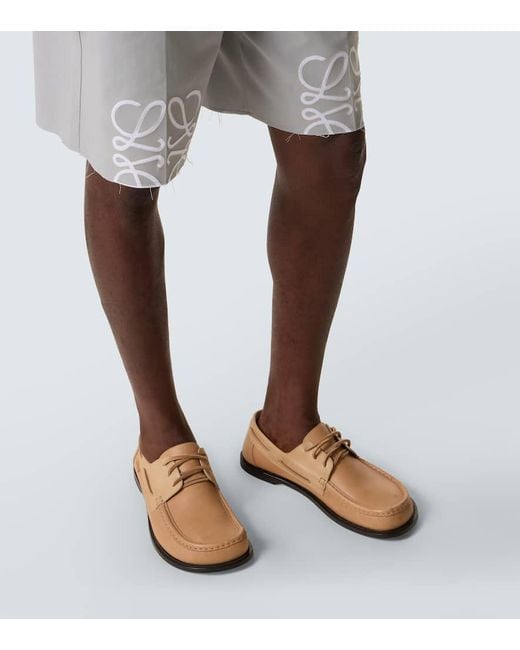 Loewe Shorts Anagram Aus Baumwoll-Twill in Gray für Herren