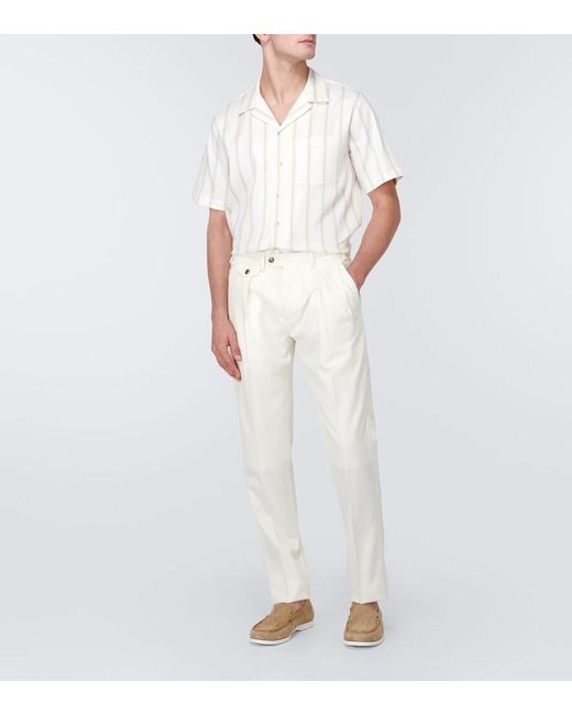 Manolo Blahnik White Monaco Suede Loafers for men