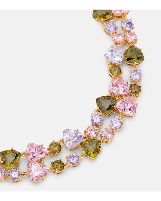 Self-Portrait Metallic Crystal-Embellished Necklace