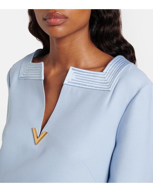 Valentino Blue Crepe Couture Minidress