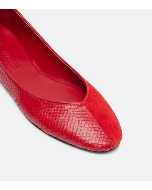Jacquemus Red Ballerines Leather Ballet Flats