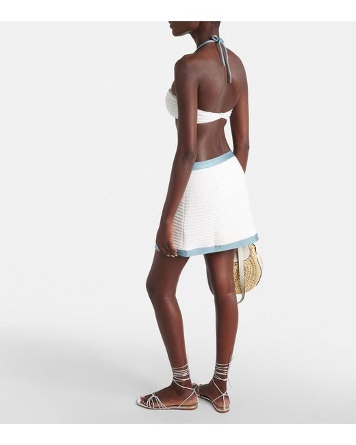 Adriana Degreas Blue Jacquard Miniskirt