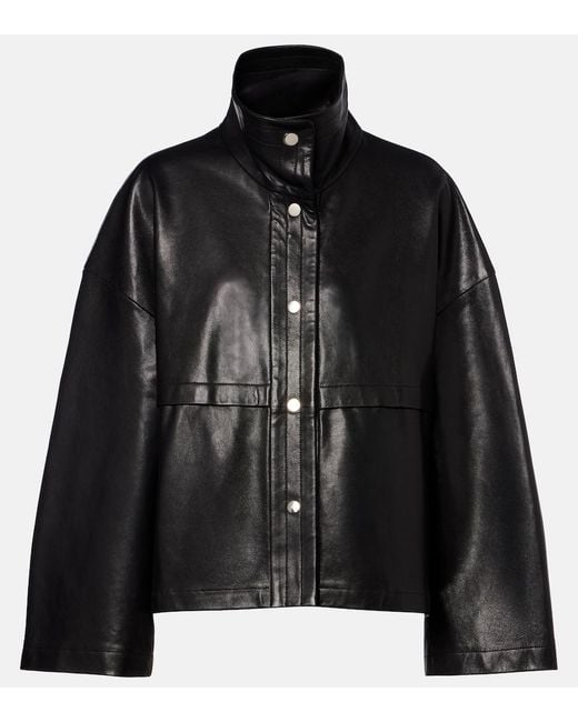 Nour Hammour Black Park Leather Jacket