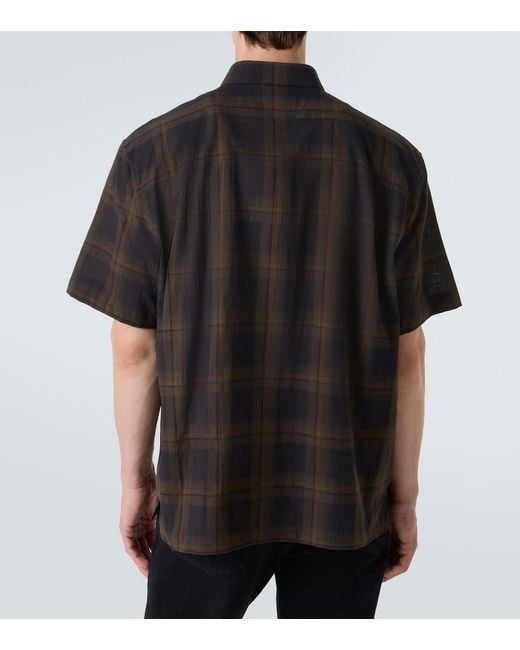 Saint Laurent Black Cotton Tartan Shirt for men