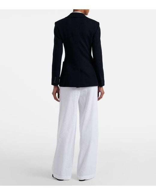 Max Mara White Destino Linen-Blend Wide-Leg Pants