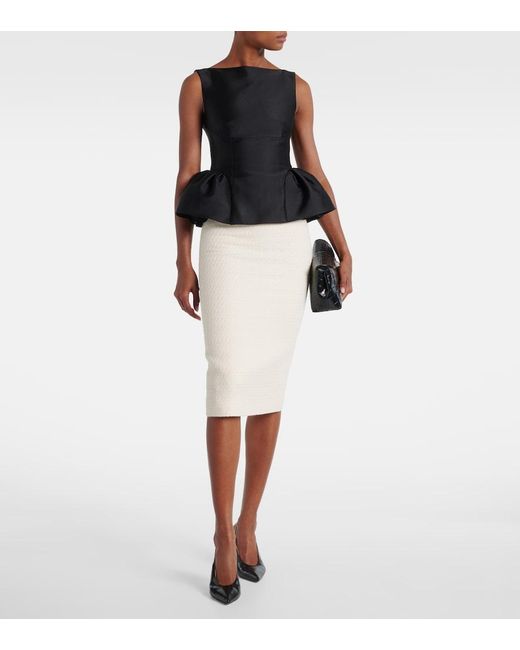 Roland Mouret Black Peplum Taffeta Top