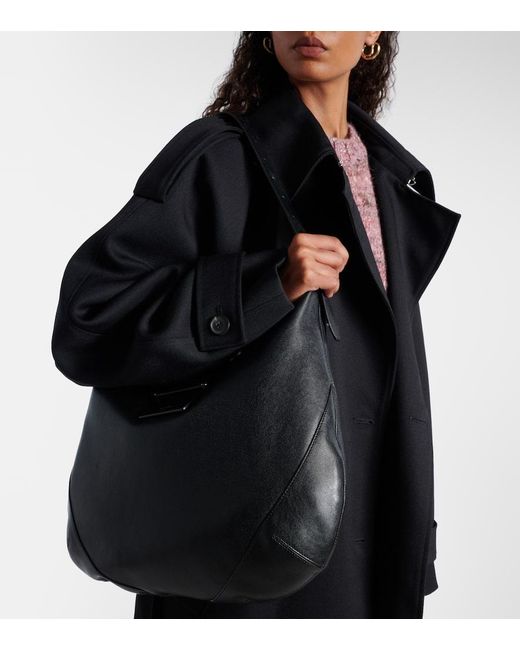 Jimmy Choo Black Bar Medium Leather Tote Bag