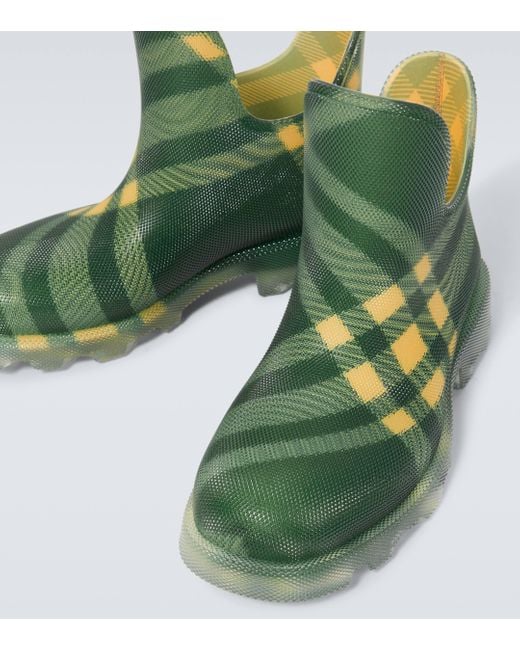 Burberry Green Marsh Check Ankle Boots for men