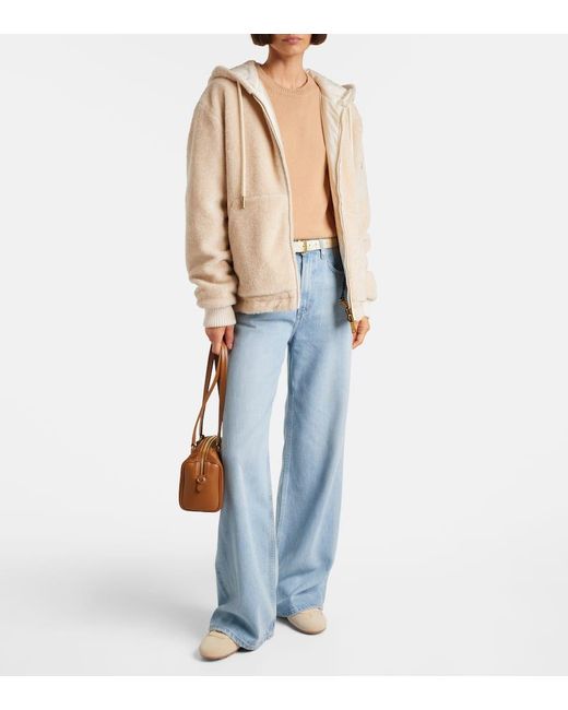 Moncler Natural Terry Zip-Up Hoodie