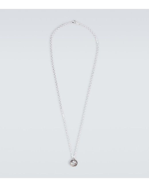 Gucci White Interlocking G Sterling Necklace for men
