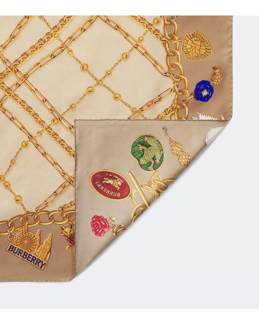 Burberry Metallic Printed Silk Twill Scarf