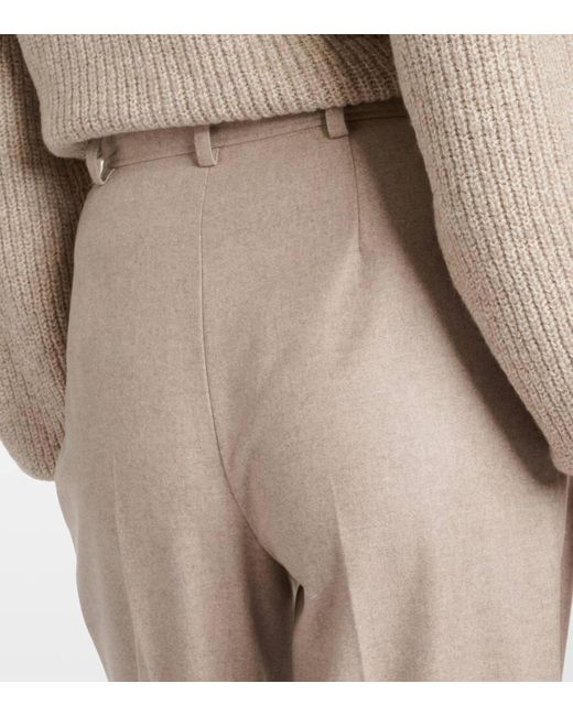 Pantaloni da abito in lana e cashmere di Loro Piana in Natural