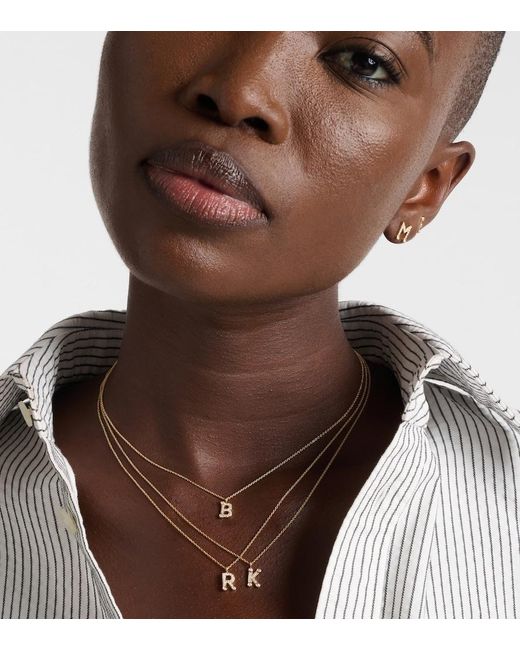 Sophie Bille Brahe White Initial 18Kt Necklace With Diamonds