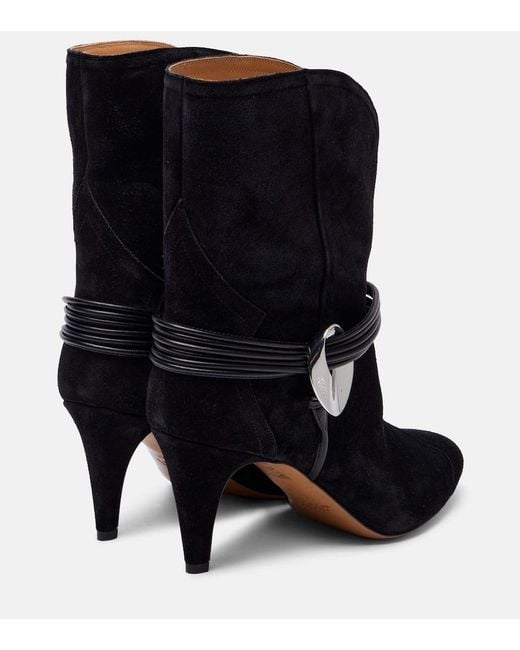 Isabel Marant Black Dytho Suede Ankle Boots