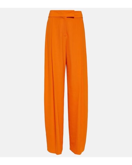 The Sei Orange Pleated Wide-Leg Pants