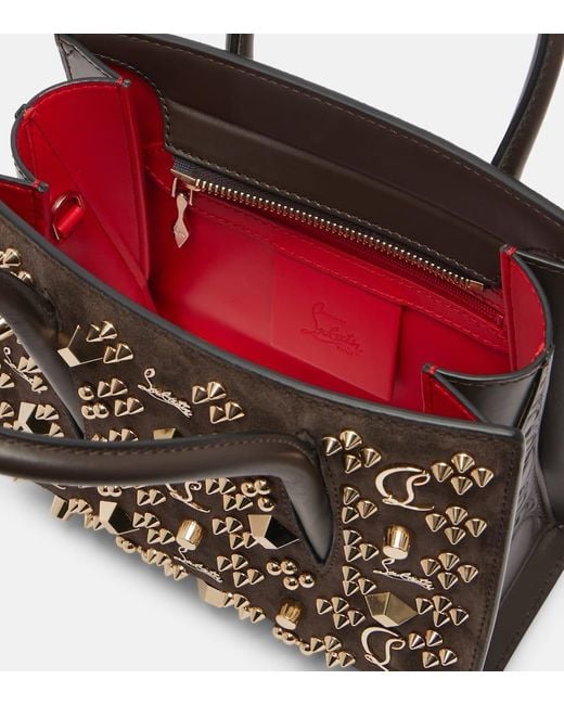 Christian Louboutin Brown Paloma Small Embellished Suede Tote Bag