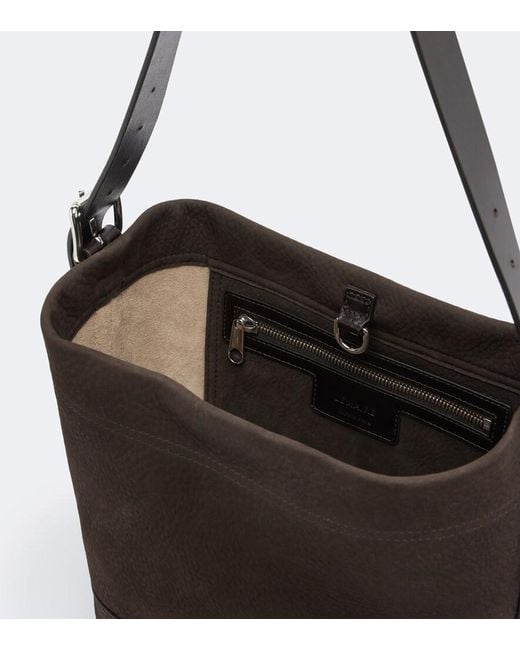 Lemaire Black Belted Medium Leather Tote Bag
