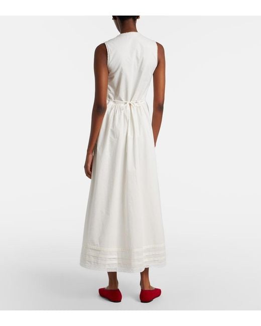 Faithfull The Brand White Fiora Cotton Lace Midi Dress