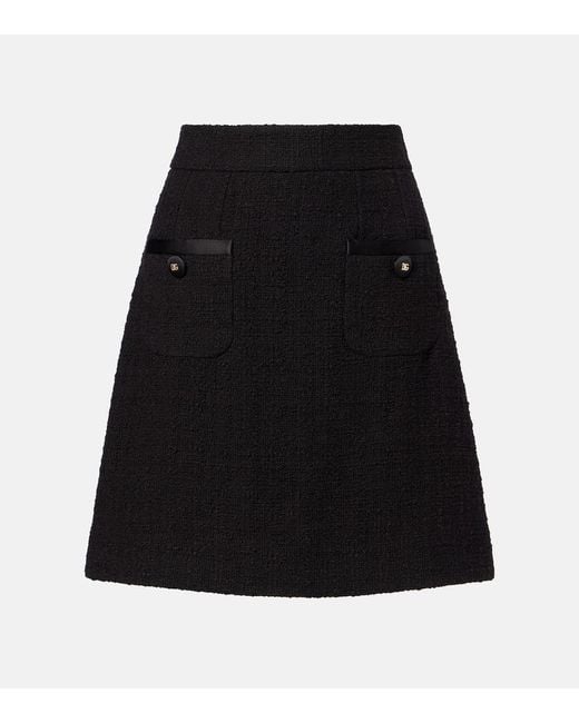 Dolce & Gabbana Black Minirock Aus Einem Baumwollgemisch