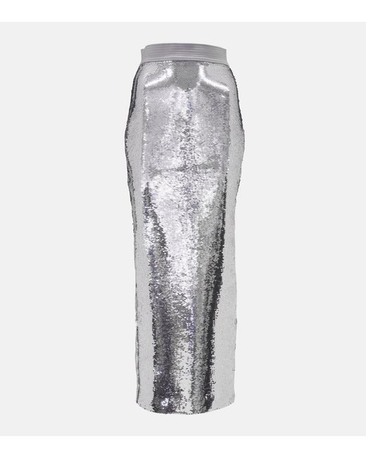 Alex Perry Gray Denton Sequin-embellished Maxi Skirt