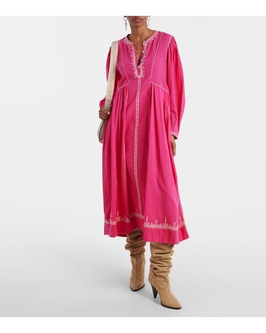 Isabel Marant Pippa Embroidered Cotton Midi Dress