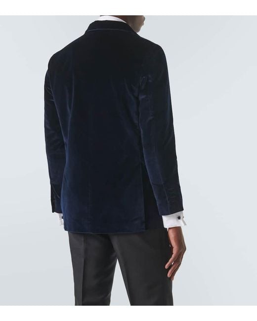 Blazer De Terciopelo De Algodon Rubinacci de hombre de color Blue