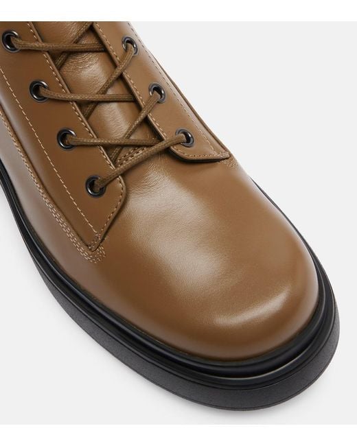 Tod's Brown Leather Combat Boots