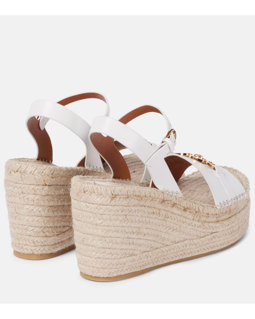 Versace Brown Medusa '95 Leather Espadrille Wedges