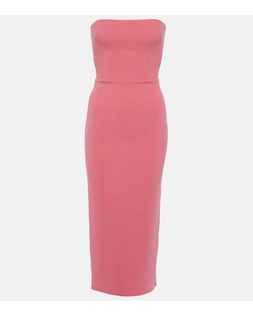 Alex Perry Pink Strapless Midi Dress