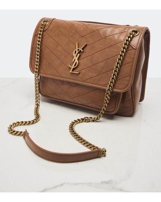 Saint Laurent Brown Niki Medium Leather Shoulder Bag