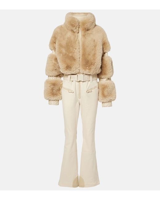 Goldbergh Natural Lieke Faux Fur-Trimmed Ski Suit