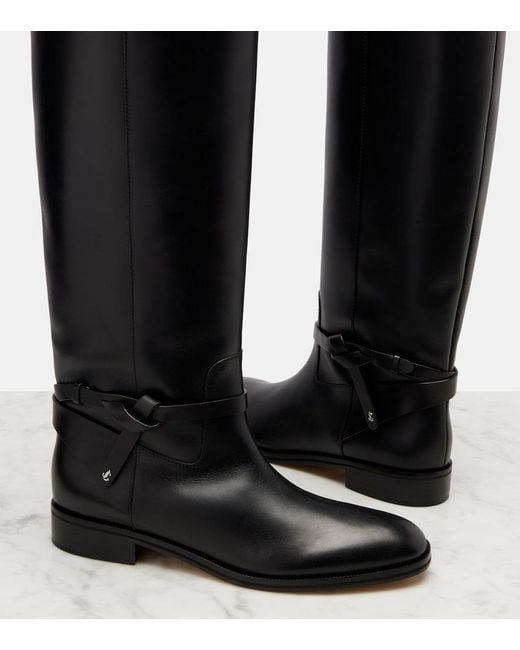 Jimmy Choo Black Lawton Leather Knee-High Boots