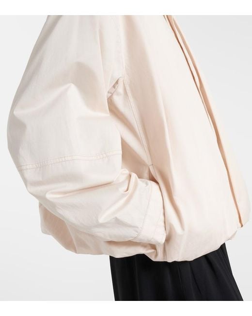 Lemaire Natural Pleated Cotton Satin Jacket