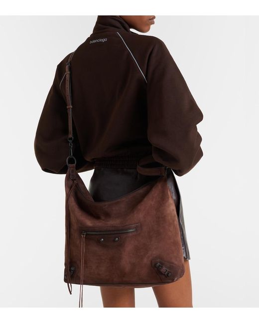 Balenciaga Brown Le City Medium Suede Tote Bag